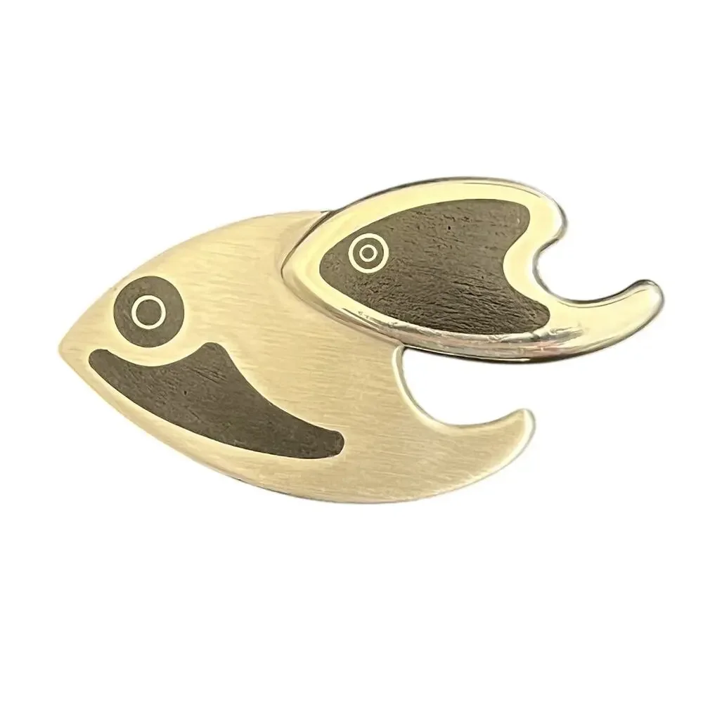 Vintage Erik Magnussen Denmark Sterling Silver Pisces Fish Brooch No. 40 RARE